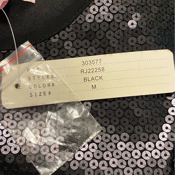 NWT Romeo & Juliet Couture BLACK SEQUIN SHIRT Keyhole Back with Button NEW YEARS - Picture 8 of 9